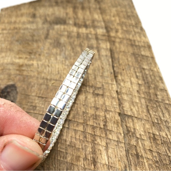 ExpressStretchy Rhinestone Gold-tone Tennis Bracelet - Picture 4 of 5